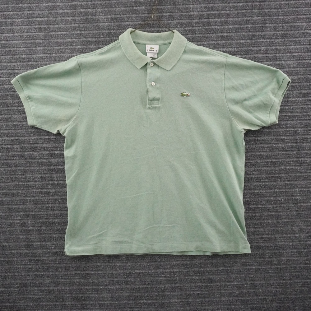 Vintage Lacoste Polo Shirt Mens 6 Green Short Sleeve Pique Logo